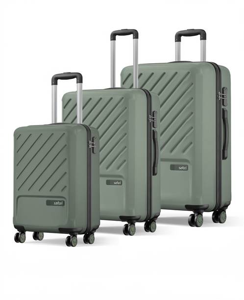 SAFARI Hard Body Set of 3 Luggage 8 Wheels - Symphony - Green