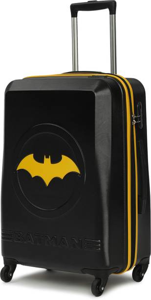 YAYAVAR BATMAN OFFICIAL MERCHANDISE TROLLEY WITH PREMIUM MOULDED BAT LOGO Cabin Suitcase 4 Wheels - 26 inch