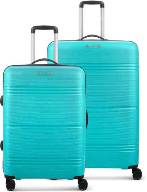 SKYBAGS Paratrip 8W Strolly Md+Lg 360 Turquoise Cabin & Check-in Set 8 Wheels - 31 Inch
