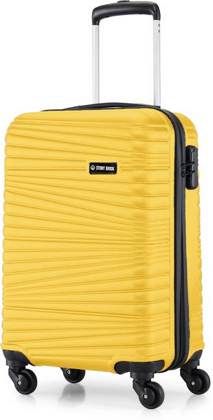 Small Cabin Suitcase (55 cm) - Breeze HardSide Polycarbonate Cabin Luggage Yellow 20 inch |55cm Trolley Bag - Yellow