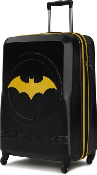 YAYAVAR BATMAN OFFICIAL MERCHANDISE TROLLEY WITH PREMIUM MOULDED BAT LOGO Check-in Suitcase 4 Wheels - 30 inch