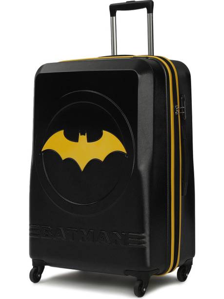 YAYAVAR BATMAN OFFICIAL MERCHANDISE TROLLEY WITH PREMIUM MOULDED BAT LOGO Check-in Suitcase 4 Wheels - 30 inch