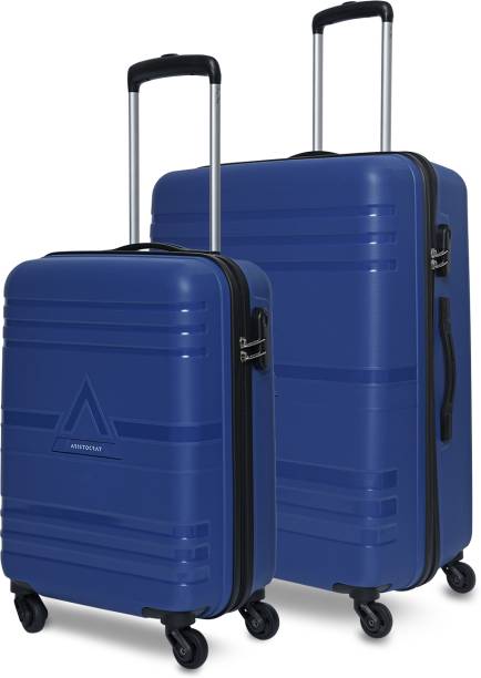 ARISTOCRAT Airstop Cabin & Medium (Set Of 2) Blue, Hardcase, 4 Wheels,7 Year Warranty Cabin & Check-in Set 4 Wheels - 25 Inch