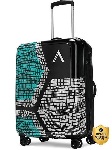 Medium Check-in Suitcase (64 cm) 8 Wheels - Bruce Check-in Trolley Bag, Hard Luggage, 8-Wheel Suitcase with Combination Lock - Blue