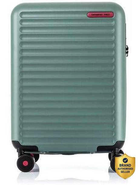 Small Cabin Suitcase (54.5 cm) 8 Wheels - TOIISC Polycarbonate 55 cms Hardsided Luggage (SAM TOIISC SP55/20 SLT GRN) - Green