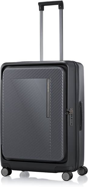 Small Cabin Suitcase (55 cm) 8 Wheels - MYTON 55 Cms Polycarbonate Hardsided Small Cabin Trolley Bag - Black