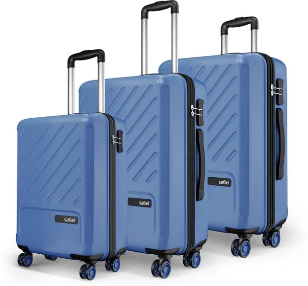 SAFARI Hard Body Set of 3 Luggage 8 Wheels - Symphony - Blue