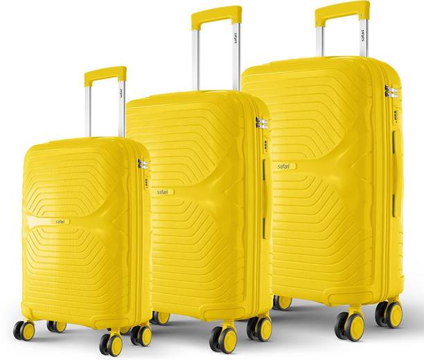 SAFARI Hard Body Set of 3 Luggage 8 Wheels - Rovera 3P - Yello...