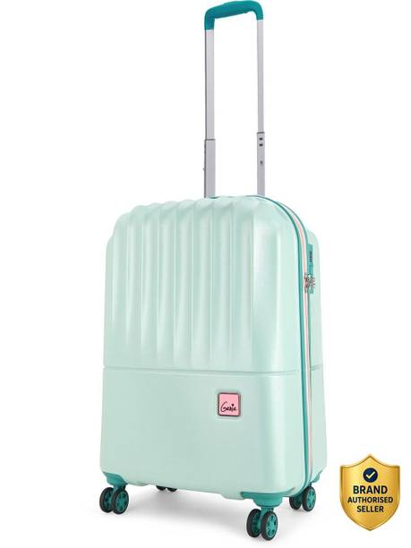 Small Cabin Suitcase (55 cm) 8 Wheels - Nola Hard Luggage with Organized Interiors and Dual Wheels - Cabin - Vanilla - Green