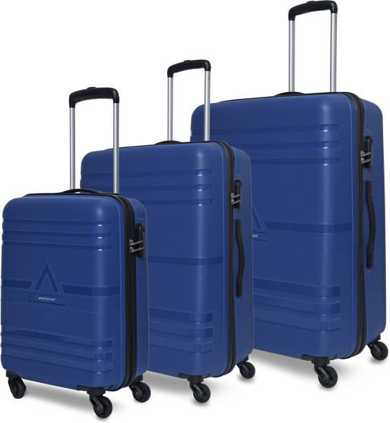 ARISTOCRAT Airstop Cabin,Medium & Large(Set Of 3)Blue, Hardcase, 4 Wheels,7 Year Warranty Cabin & Check-in Set 4 Wheels - 29 Inch