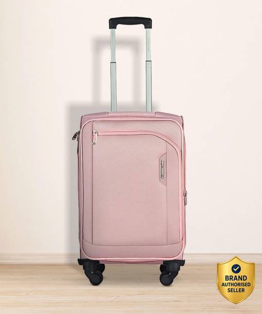 Small Cabin Suitcase (55 cm) 4 Wheels - Dallas Expander soft-sided Polyester Cabin Luggage Pink 20 inch |55cm Trolley bag - Pink