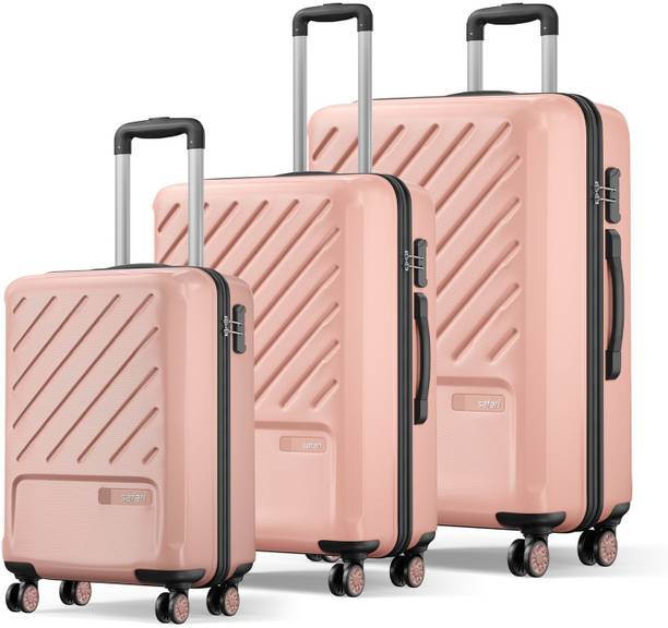 SAFARI Hard Body Set of 3 Luggage 8 Wheels - Symphony - Pink