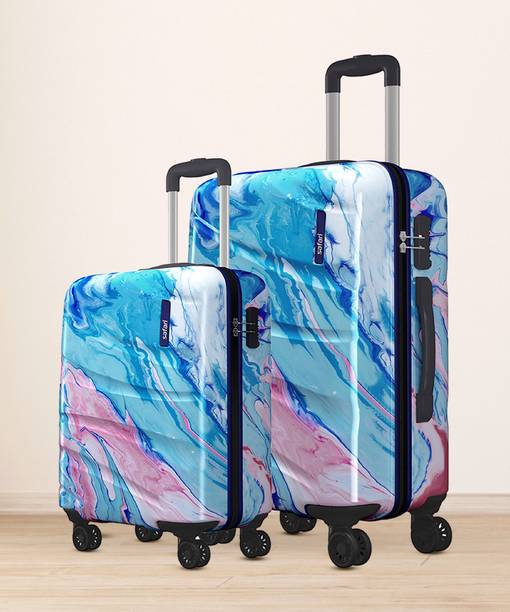 SAFARI Hard Body Set of 2 Luggage 8 Wheels - Hue Plus - Blue
