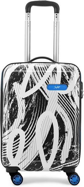Small Cabin Suitcase (55 cm) - Stroke 55cm Cabin Hardsided Printed 8 Wheels Luggage Black Trolley - Black