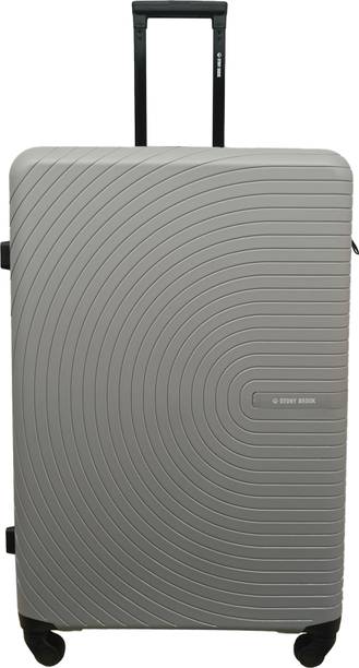Large Check-in Suitcase (75 cm) - Crescent Hard-Sided Polypropylene Check-in Silver Grey 75cm Trolley Bag - Silver