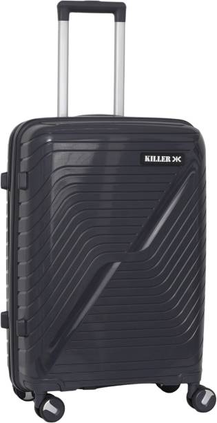 KILLER Trolley Bag Medium Check In Travel Bag Dark Grey Expandable  Check-in Suitcase 4 Wheels - 24 inch