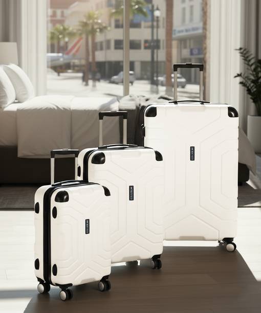 killer hard body set of 3 luggage 8 wheels - spider- combo set-3( 30"+26"+22") - white