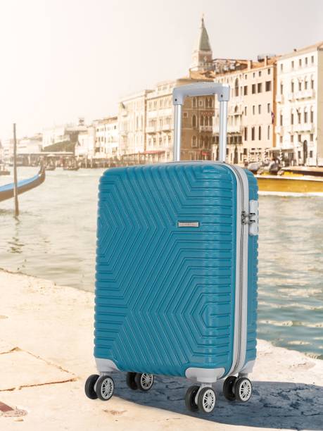 Teakwood Leathers Small Cabin Suitcase (55 cm) 8 Wheels - Unisex Hard Sid...