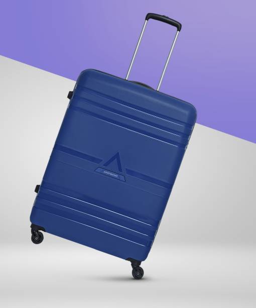 ARISTOCRAT Airstop Cabin Luggage- 63Cm, Blue, Hardcase, 4 Wheels,7 Year Warranty Check-in Suitcase 4 Wheels - 25 Inch