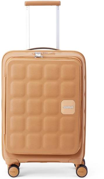 Small Cabin Suitcase (55.5 cm) 8 Wheels - Premium front open expandable cabin Suitcase trolley bag with 8 Wheel, TSA lock - Brown