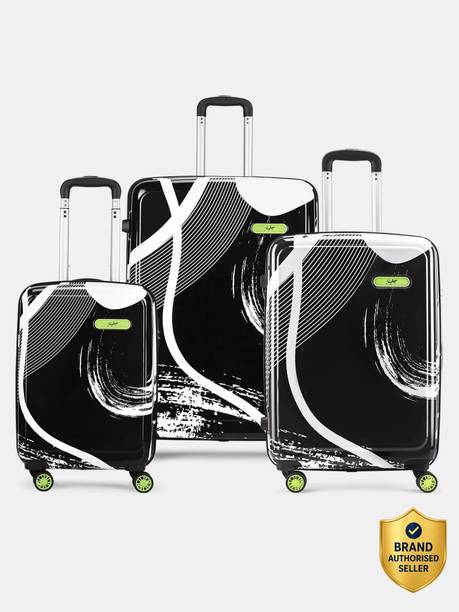 SKYBAGS Hard Body Set of 3 Luggage 8 Wheels - Splash - Black