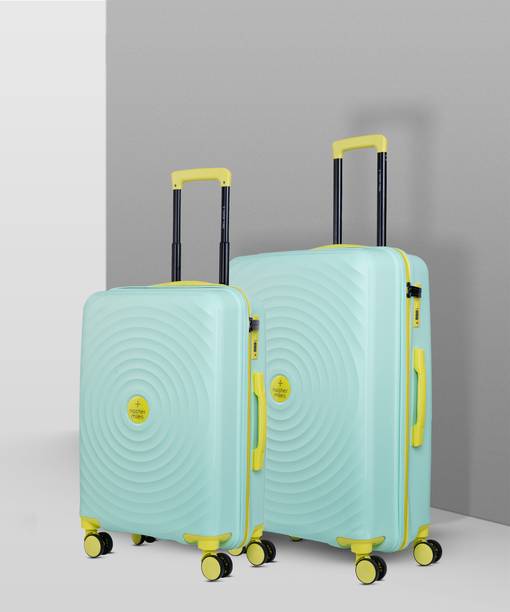 Hard Body Set of 2 Luggage - Goa Hard-sided Polypropylene Cyan Green Trolley Bags (55 & 65 cm) - Green