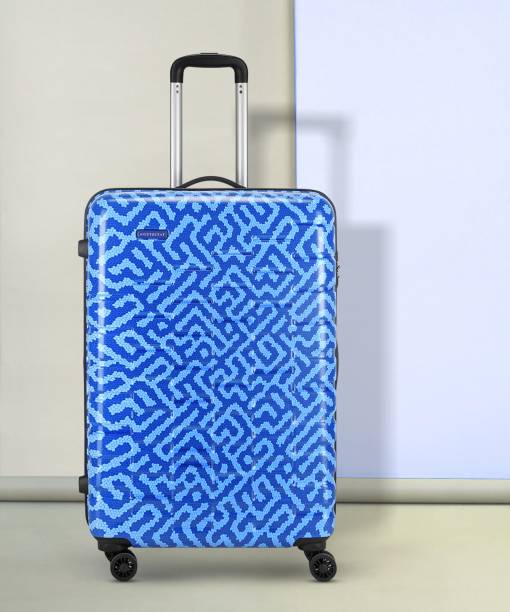ARISTOCRAT Bravo Check-In Luggage - 75Cm,Blue, Printed Hardcase, 8Wheels, 5 Year Warranty Check-in Suitcase 8 Wheels - 29 Inch