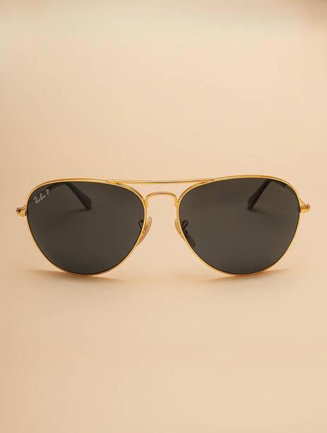 Polarized, UV Protection, Toughened Glass Lens Aviator Sunglasses (59)
