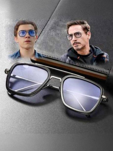 UV Protection, Polarized, Night Vision, Gradient Retro Square, Rectangular, Spectacle  Sunglasses (Free Size)