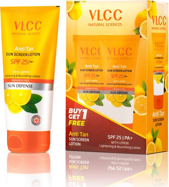 VLCC लाइटनिंग और नरिशिंग के लिए एंटी टैन सनस्क्रीन लोशन (प्रत्येक 150 ml) SPF - 25 PA+