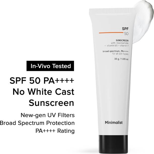 Minimalist Sunscreen - Spf 50 Pa++++ Lightweight Niacinamide Broad Spectrum Suncream |no White Cast |men&women