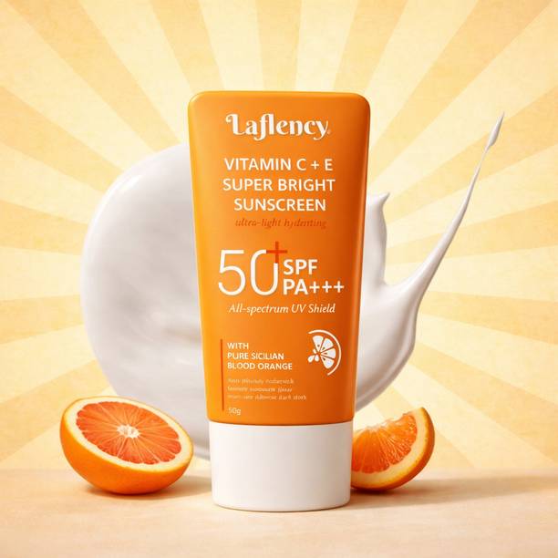 laflency Sunscreen - SPF 50+ PA+++ Vitamin C + E Sunscreen SPF 50 PA+++ | Ultra UV Shield, No White Cast | 50g