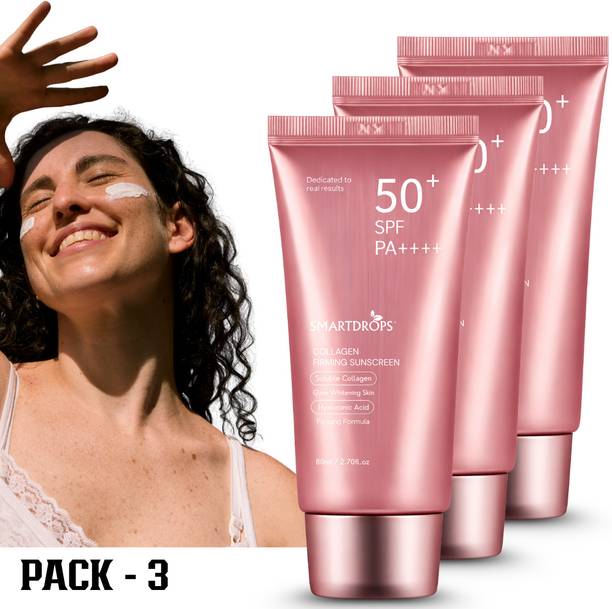 smartdrops Sunscreen - SPF 50 PA++++ Collagen Sunscreen SPF 50+ PA++++ for Dark Sun Burn Skin Solution & Skin Glow