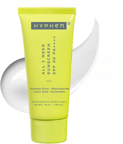 हायफ़न All I Need Sunscreen | Moisturizes, Repairs UV Damage, In-Vivo Tested SPF - 50 PA++++
