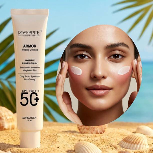 RoseBrite Sunscreen - SPF 50 PA++++ Armor Invisible Primer Finish Sunscreen SPF 50+ PA++++ Smooth Matte Base Cream
