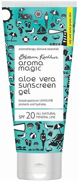 Aroma Magic Sunscreen - SPF 20 PA+ Aloe Vera Gel|Hydration & Protection From UVA/UVB|Oily-Acne Prone Skin