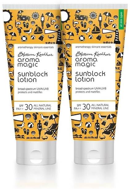 Aroma Magic Sunscreen - SPF 30 PA++ Matte Sunblock Lotion|Mattifies & Protects From UVA/UVB|All Skin Types|Pack of 2