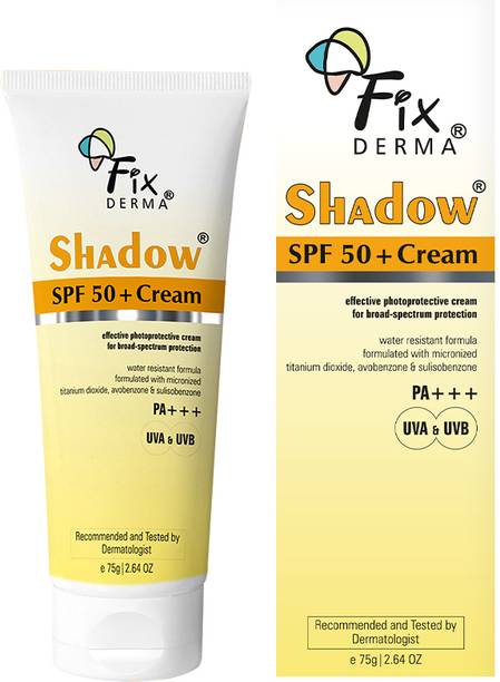 फिक्सडर्मा Shadow Sunscreen SPF 50+ Cream, Sunscreen for Dry Skin, UVA & UVB Protection SPF - 50+ PA+++