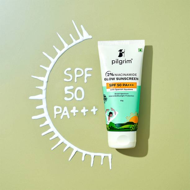 Pilgrim Sunscreen - SPF 50+++ PA+++ 2% Niacinamide Glow Sunscreen 50 PA+++ with UVA/UVB/Bluelight Protection