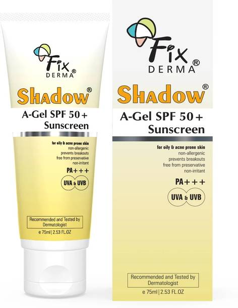 Fixderma Sunscreen - SPF 50 PA+++ Shadow SPF 50+ PA+++ Sunscreen A-Gel For UVA & UVB Protection For Unisex 75gm