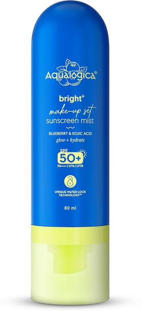 Aqualogica Sunscreen - SPF 50 PA++++ Bright+ Makeup-Set Sunscreen Mist | Broad Spectrum | Locks in your Make-Up