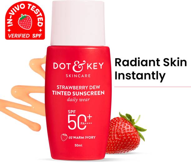 डॉट एंड की STRAWBERRY DEW TINTED SPF 50+ PA++++ - 02 WARM IVORY SPF - 50 PA++++