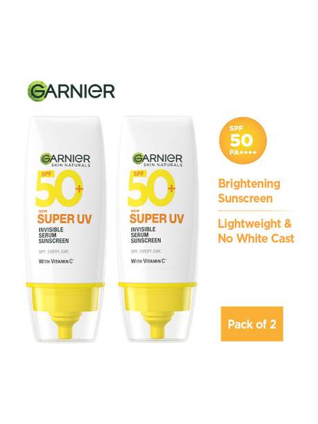 GARNIER Sunscreen - SPF 50 PA++++ Super UV Invisible Serum sunscreen For Men & Women