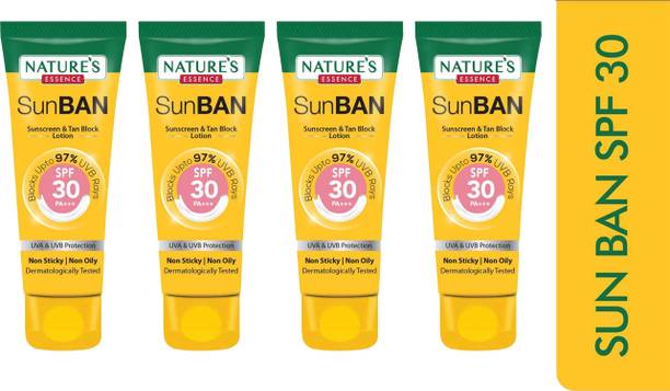 Nature's Essence Sunscreen - SPF 50 Natures Essence Sunban Sunscreen Spf30 30Ml (Pack of 4 )