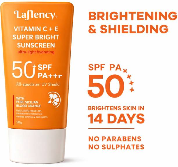 laflency Sunscreen - SPF SPF 50+: Blocks ~98% UVB PA+++ SPF 50+ PA+++ Vitamin C+E Sunscreen Sicilian Blood Orange 50g [ Pack of 2 ]