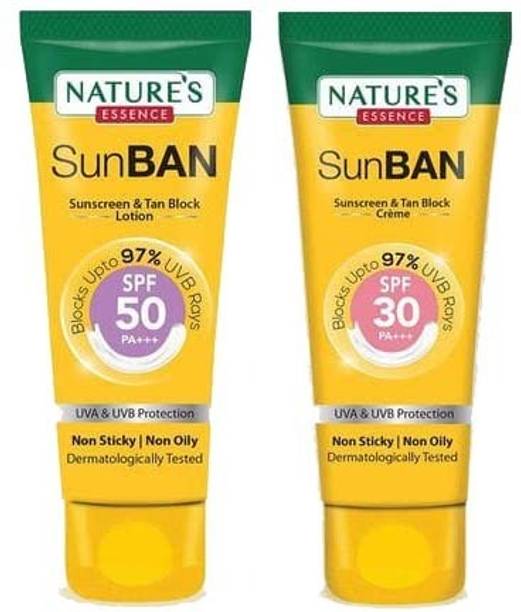 Nature's Essence Sunscreen - SPF 50 PA+++ CREAM SPF 30 140MRP + SPF 50 175MRP (60ML EACH)