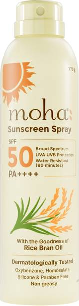 Moha Sunscreen - SPF 50 PA+++ Sunscreen Spray UVA+UVB Protection | Acne Safe | No White Cast | Broad Spectrum