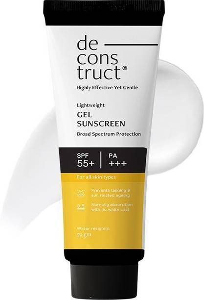deconstruct Sunscreen - SPF 55+ PA+++ | Lightweight Gel Sunscreen |In-Vivo Tested | Non Greasy | For Men & Women |