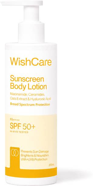WishCare SPF 50 PA+++ Sunscreen Body Lotion|In-Vivo Tested|For Women & Men|No White Cast