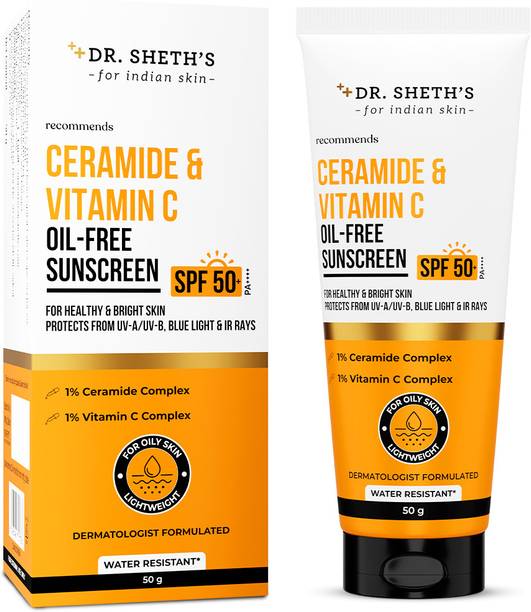 Dr. Sheth’s Sunscreen - SPF 50 PA+++ Ceramide & Vitamin C|SPF 50+ Pa+++| All Skin Types